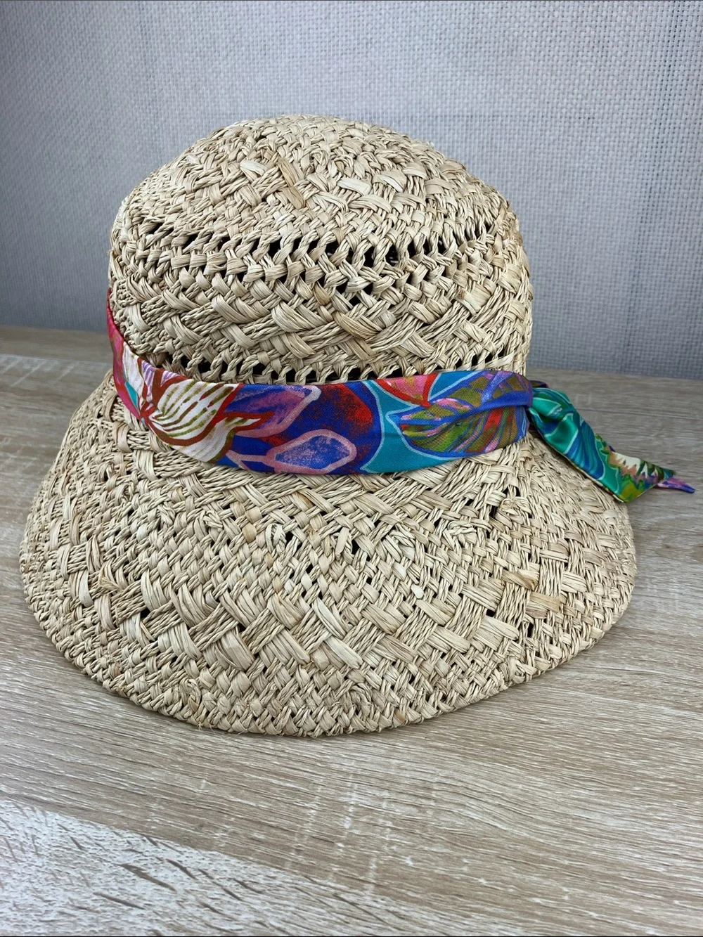 Johnny Was Helena Bucket Straw Hat Scarf